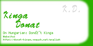 kinga donat business card